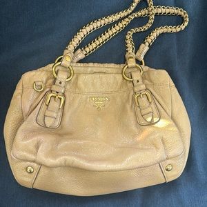 Prada Handbag Purse Beige